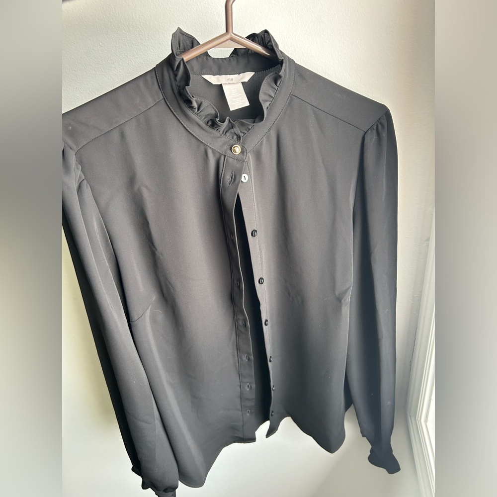 H&M Ruffle Neck Blouse